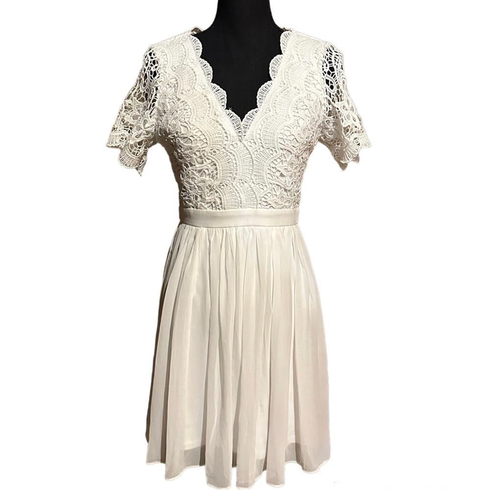 Lulus Angel is Disguise White Lace Dress Women's S Small